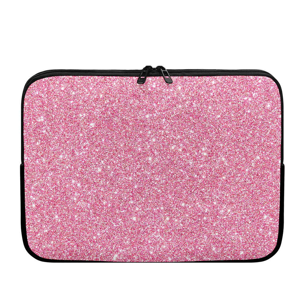 Pink (NOT Real) Glitter Print Laptop Sleeve