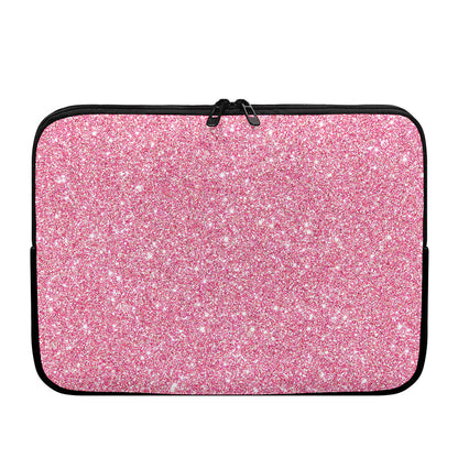 Pink (NOT Real) Glitter Print Laptop Sleeve