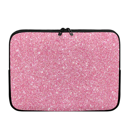Pink (NOT Real) Glitter Print Laptop Sleeve