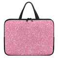 Pink (NOT Real) Glitter Print Laptop Sleeve With Handle