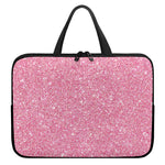 Pink (NOT Real) Glitter Print Laptop Sleeve With Handle