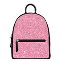 Pink (NOT Real) Glitter Print Leather Backpack