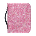 Pink (NOT Real) Glitter Print Leather Bible Cover
