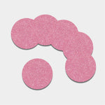 Pink (NOT Real) Glitter Print Leather Coaster Set