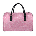 Pink (NOT Real) Glitter Print Leather Duffel Bag