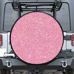 Pink (NOT Real) Glitter Print Leather Spare Tire Cover