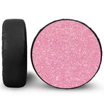 Pink (NOT Real) Glitter Print Leather Spare Tire Cover