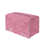 Pink (NOT Real) Glitter Print Leather Tissue Box Cover