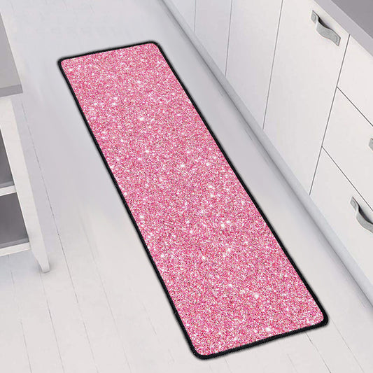 Pink (NOT Real) Glitter Print Long Kitchen Mat