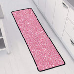 Pink (NOT Real) Glitter Print Long Kitchen Mat