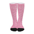 Pink (NOT Real) Glitter Print Long Socks