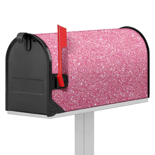 Pink (NOT Real) Glitter Print Mailbox Cover