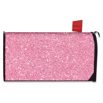 Pink (NOT Real) Glitter Print Mailbox Cover