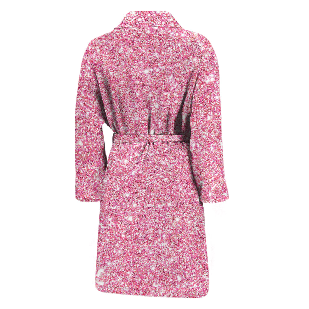 Pink (NOT Real) Glitter Print Men's Bathrobe
