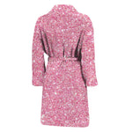 Pink (NOT Real) Glitter Print Men's Bathrobe