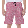 Pink (NOT Real) Glitter Print Men's Beach Shorts