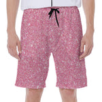 Pink (NOT Real) Glitter Print Men's Beach Shorts
