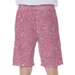 Pink (NOT Real) Glitter Print Men's Beach Shorts