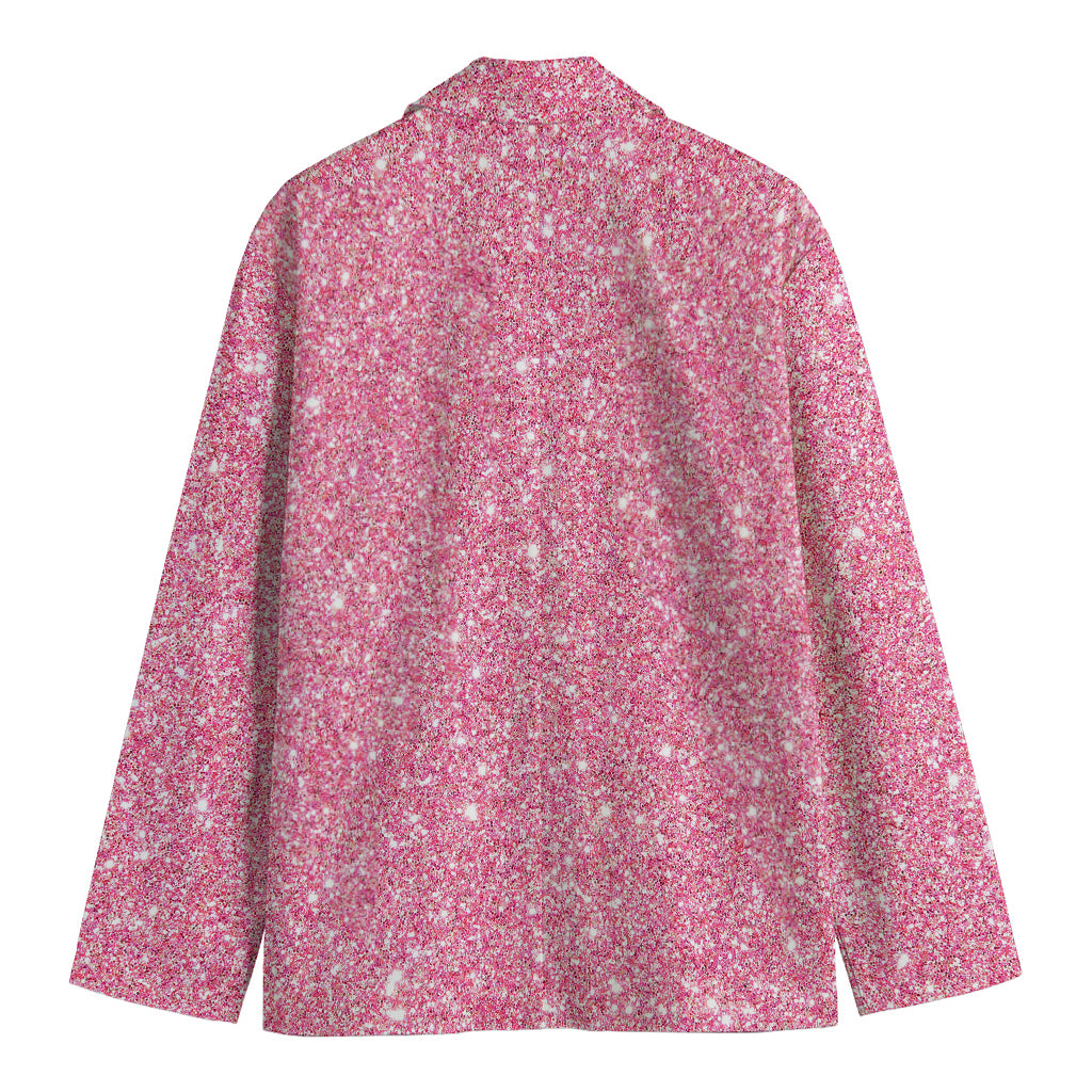 Pink (NOT Real) Glitter Print Men's Blazer