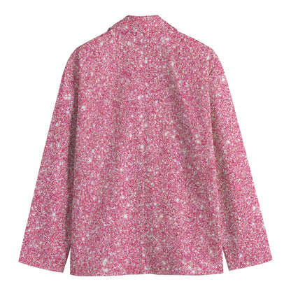Pink (NOT Real) Glitter Print Men's Blazer