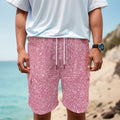 Pink (NOT Real) Glitter Print Men's Cargo Shorts