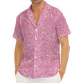 Pink (NOT Real) Glitter Print Men's Deep V-Neck Shirt