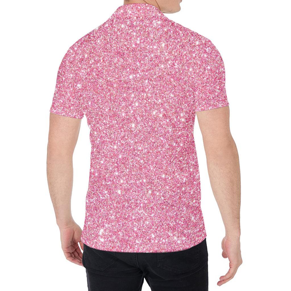 Pink (NOT Real) Glitter Print Men's Shirt