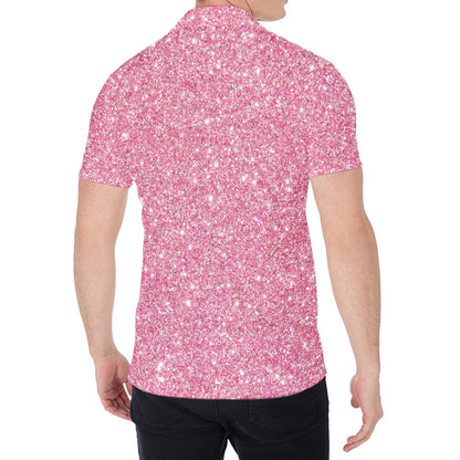 Pink (NOT Real) Glitter Print Men's Shirt
