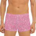 Pink (NOT Real) Glitter Print Men's Short Boxer Briefs