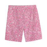 Pink (NOT Real) Glitter Print Men's Sports Shorts