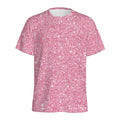 Pink (NOT Real) Glitter Print Men's Athletic T-Shirt