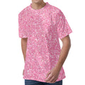 Pink (NOT Real) Glitter Print Men's Velvet T-Shirt