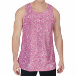 Pink (NOT Real) Glitter Print Men's Velvet Tank Top