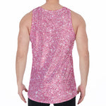 Pink (NOT Real) Glitter Print Men's Velvet Tank Top