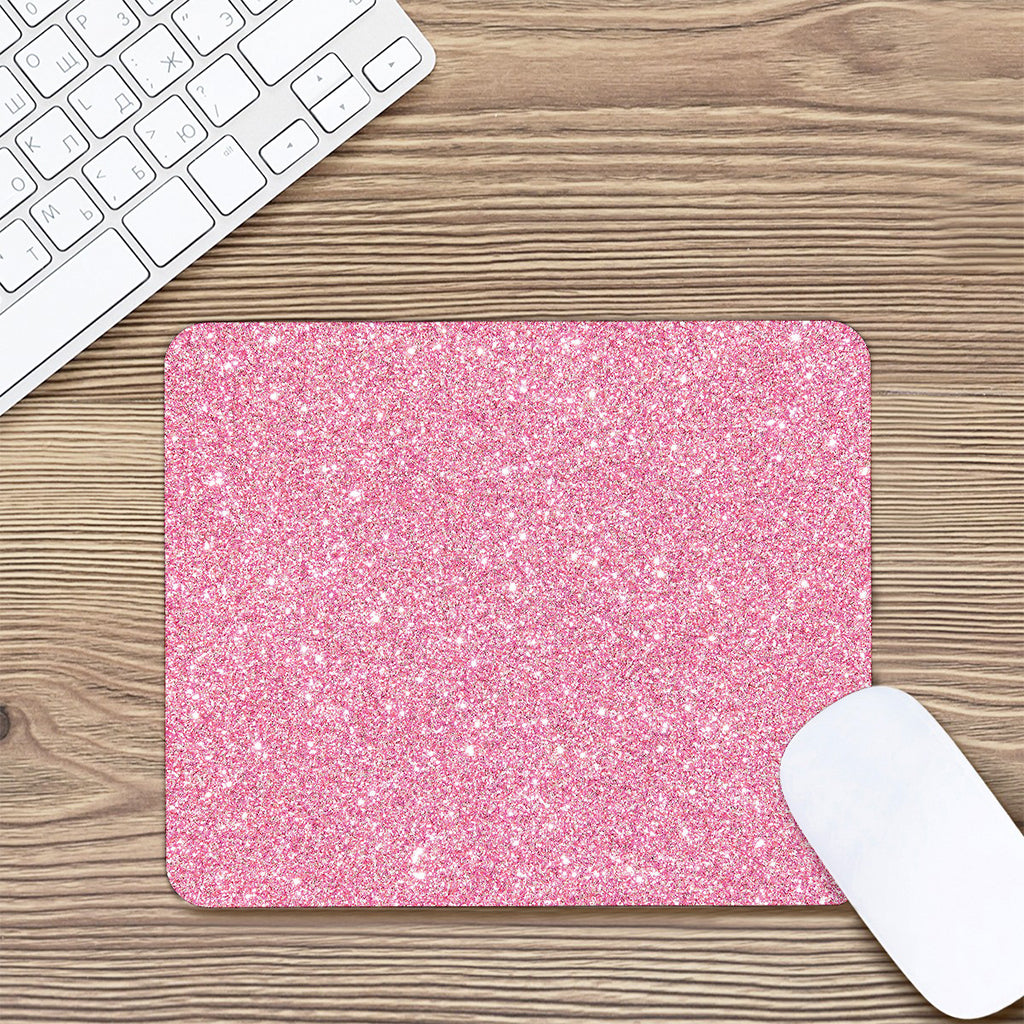 Pink (NOT Real) Glitter Print Mouse Pad