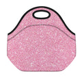 Pink (NOT Real) Glitter Print Neoprene Lunch Bag