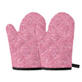 Pink (NOT Real) Glitter Print Oven Mitts