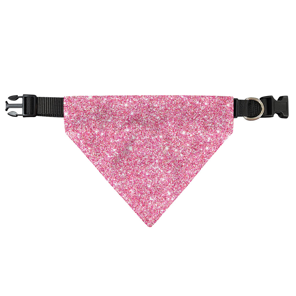Pink (NOT Real) Glitter Print Over The Collar Dog Bandana