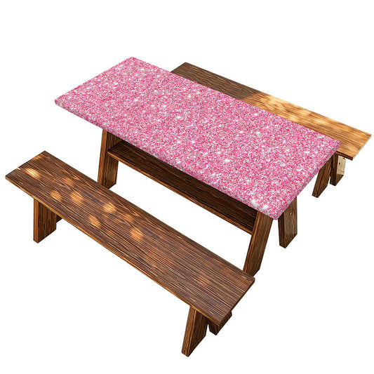 Pink (NOT Real) Glitter Print Picnic Table Cover
