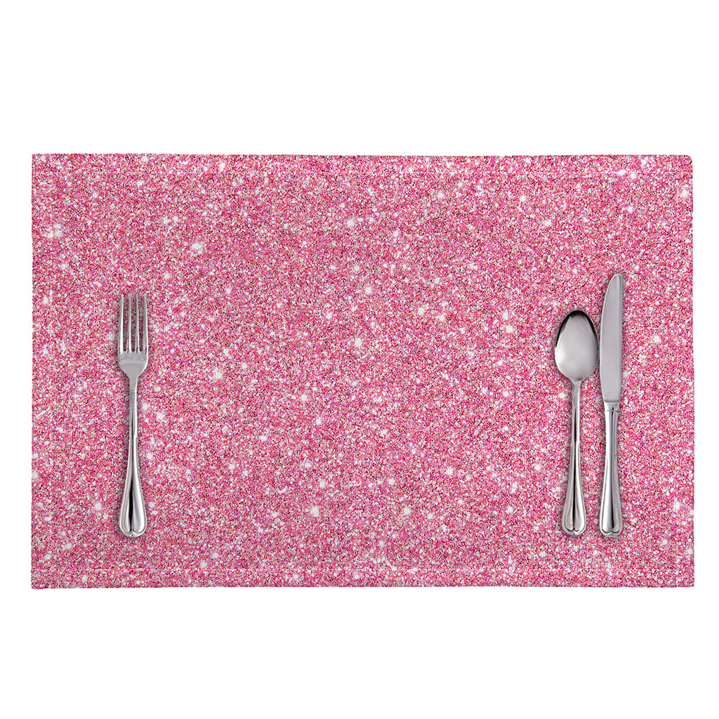 Pink (NOT Real) Glitter Print Placemat
