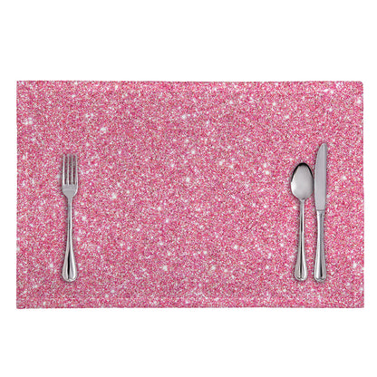 Pink (NOT Real) Glitter Print Placemat