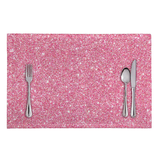 Pink (NOT Real) Glitter Print Placemat