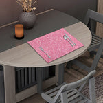 Pink (NOT Real) Glitter Print Placemat