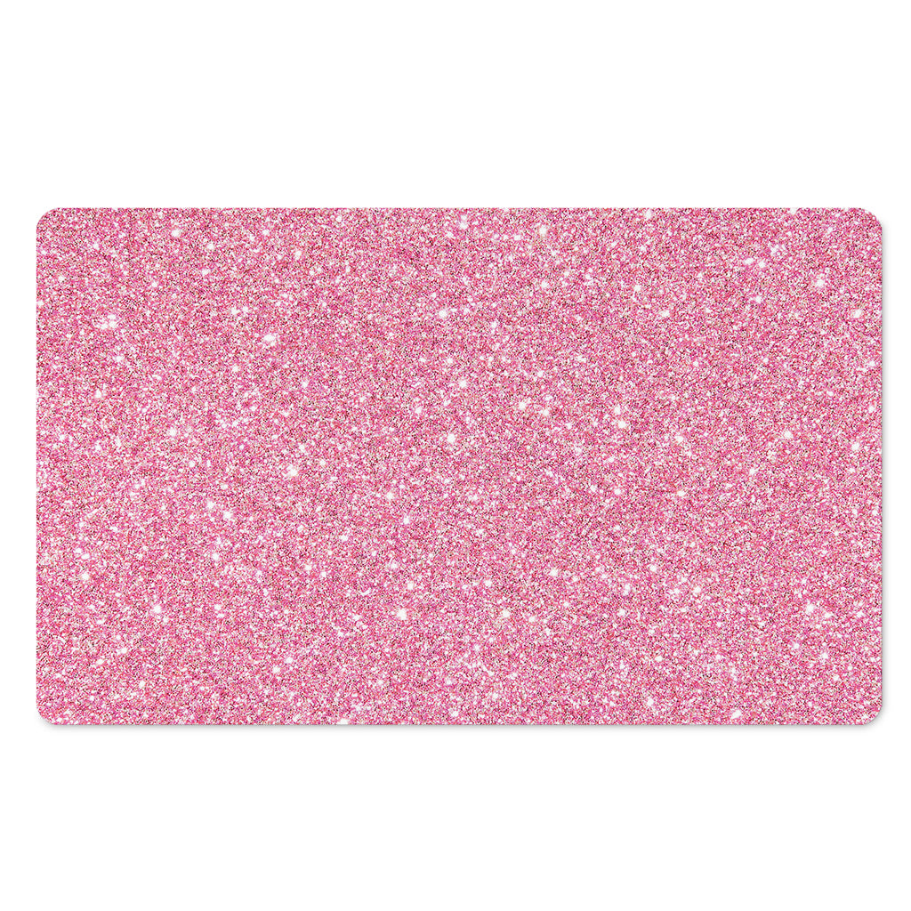 Pink (NOT Real) Glitter Print Polyester Doormat