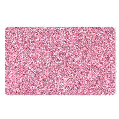 Pink (NOT Real) Glitter Print Polyester Doormat
