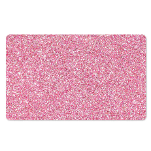 Pink (NOT Real) Glitter Print Polyester Doormat