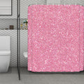 Pink (NOT Real) Glitter Print Polyester Shower Curtain