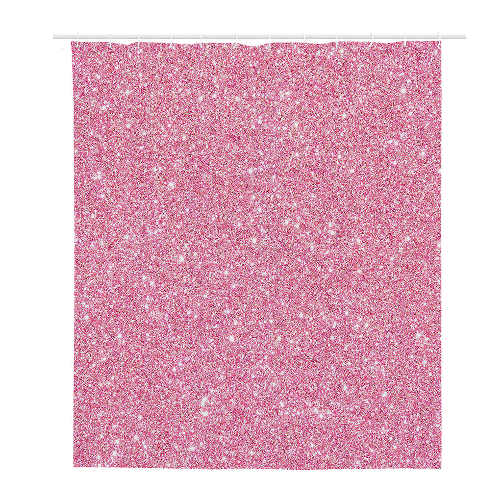 Pink (NOT Real) Glitter Print Polyester Shower Curtain
