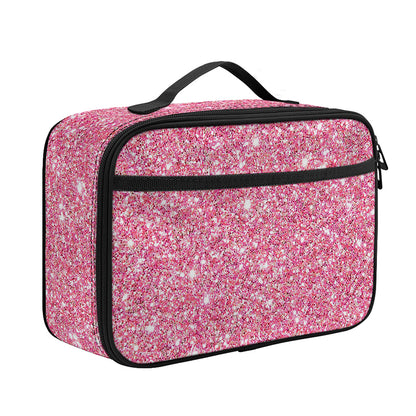 Pink (NOT Real) Glitter Print Portable Lunch Bag