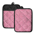 Pink (NOT Real) Glitter Print Pot Holders With Pocket